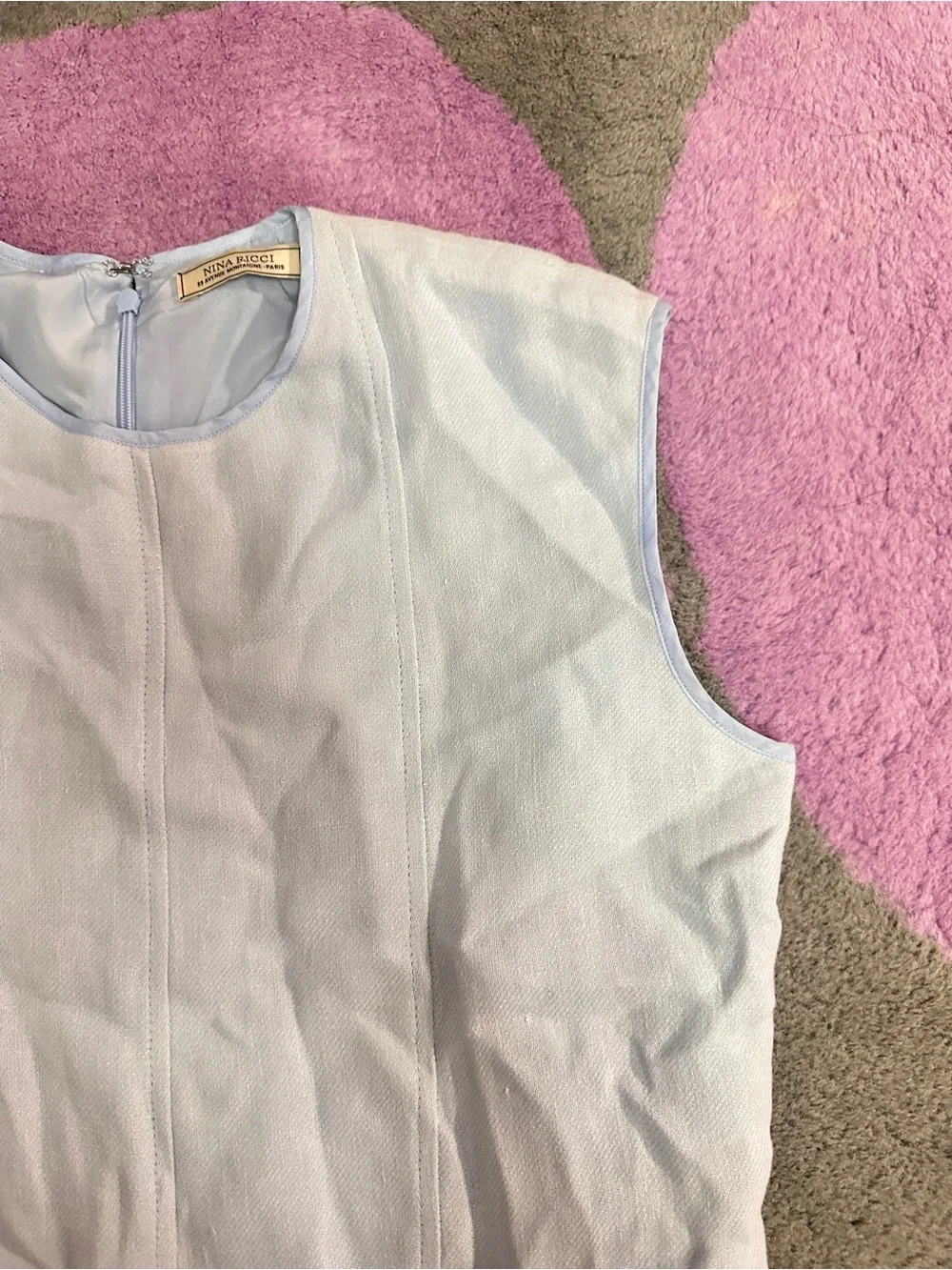 Nina Ricci Pale Blue Sleeveless Dress - Picture 2 of 7